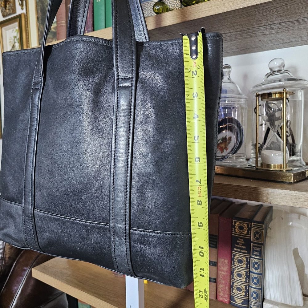 Vintage 90s Y2k Coach soft black leather market tote handbag 9401 - Picture 7 of 15